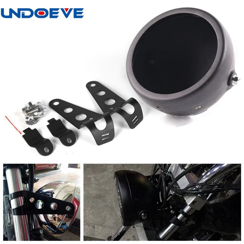 5.75&quot LED Headlight Lamp Shell Bucket Housing Mount Bracket for Motorcycles Honda Shadow Kawasaki Vulcan Suzuki |