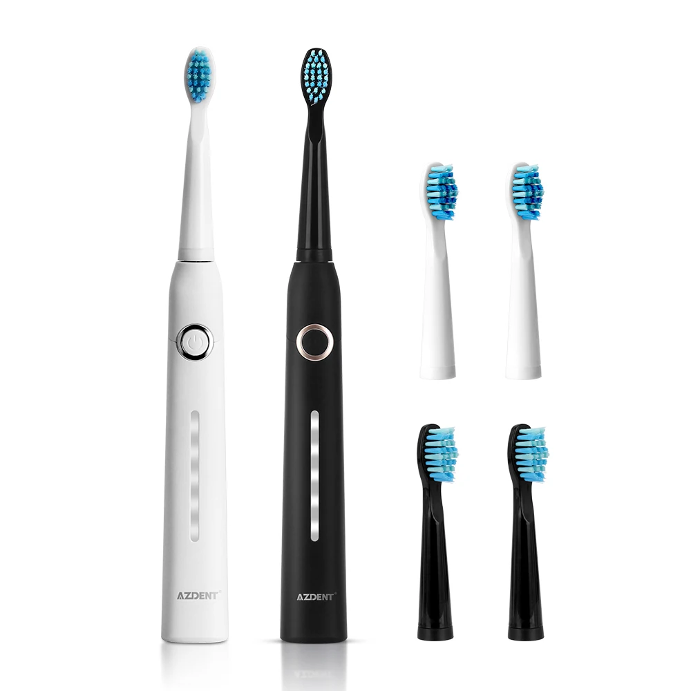 

AZDENT Sonic Electric Toothbrush Three Soft DuPont Brush Heads Five Modes Strong 2 Minutes Timer USB Charging Teeth Whitening