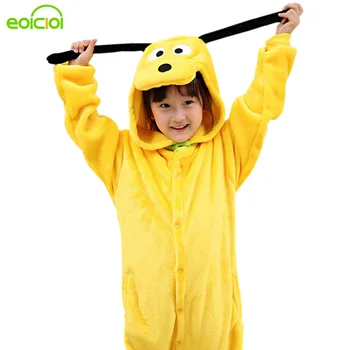 

EOICIOI Children Animal Dog Pajamas Boys Girls Flannel Hooded Sleepwear Cute Cartoon Cosplay Kids Pyjamas Onesie Costume Winter