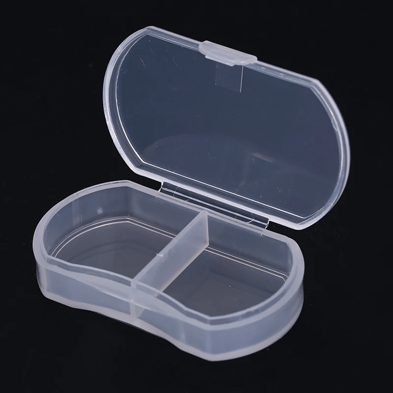 

2pcsTransparent 2 Grids Container Dispenser Organizer For Medicines Pill Box Medicine Makeup Storage Case Container Pill Case