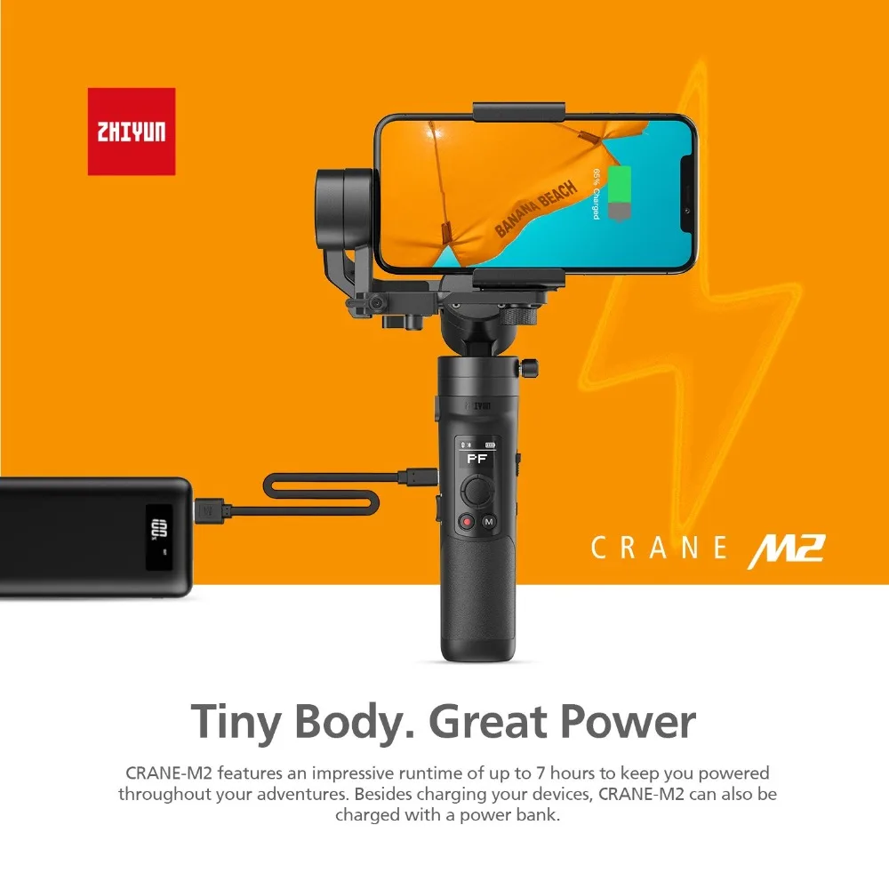 Zhiyun Crane M2 3-осевой Карманный Стабилизатор Для беззеркальных Камера s смарт-телефон мобильный экшн Камера для экшн-Камеры Gopro Hero 5 6 7