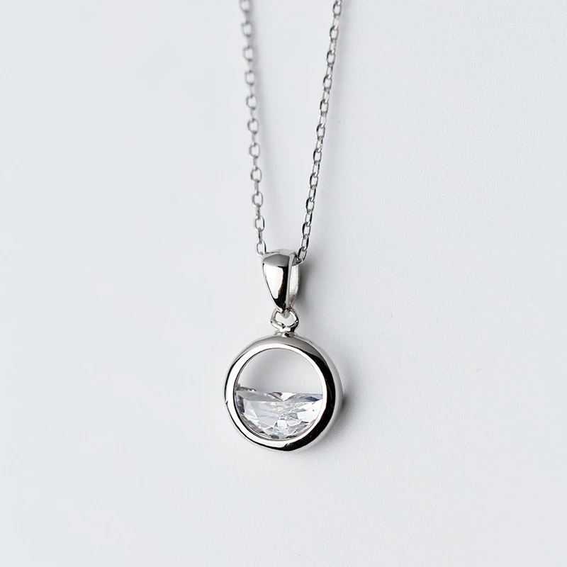 

HFYK 925 Sterling Silver Necklace 2019 Clear Spring Pendant Necklace For Women joyas de plata 925 collares de moda collier femme