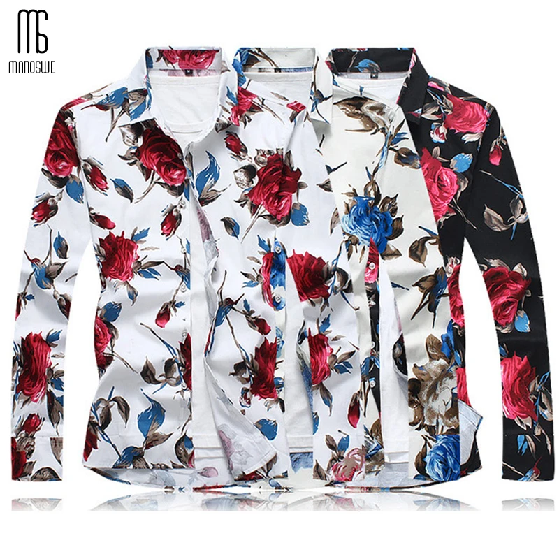 

Spring Floral Print Long Sleeve Shirts for Men Slim Fit Soft Comfortable Tops Fashionable Holiday Beach Shirt Oversize XXXXXL