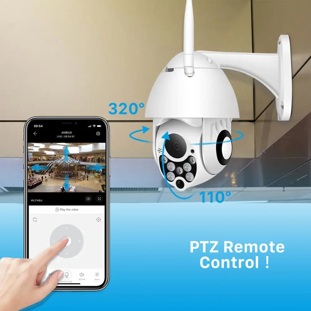 IP камера купольная 1080P 2 Мп Wi Fi PTZ IP66|Камеры видеонаблюдения| |