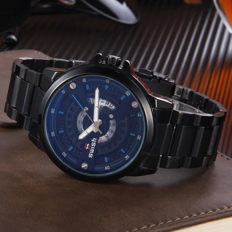 SWISH Мужские кварцевые часы с автоматической датой, модные роскошные часы известного дизайна, мужские часы