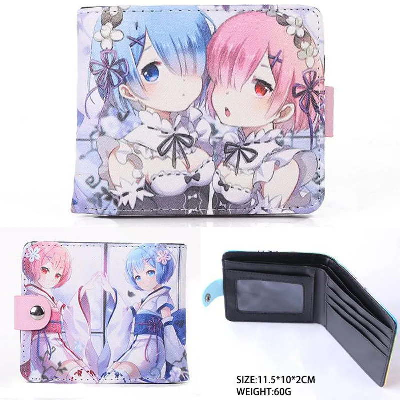 Короткий изысканный складной кошелек из искусственной кожи с аниме Re:Zero kara Hajimeru