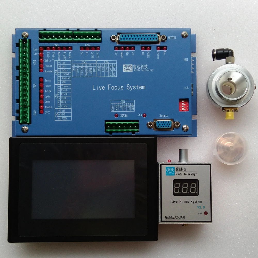 Ruida LFS CO2 лазерная машина высокая точность на основе программного обеспечения Автофокус сенсорная система с датчиком, усилителем и дисплеем