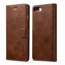 

Leather Case For iphone 7 Wallet Case Men Luxury Flip Phone Cases For iphone 7 8 Plus Cover Leather Card Slots Stand Shell Coque