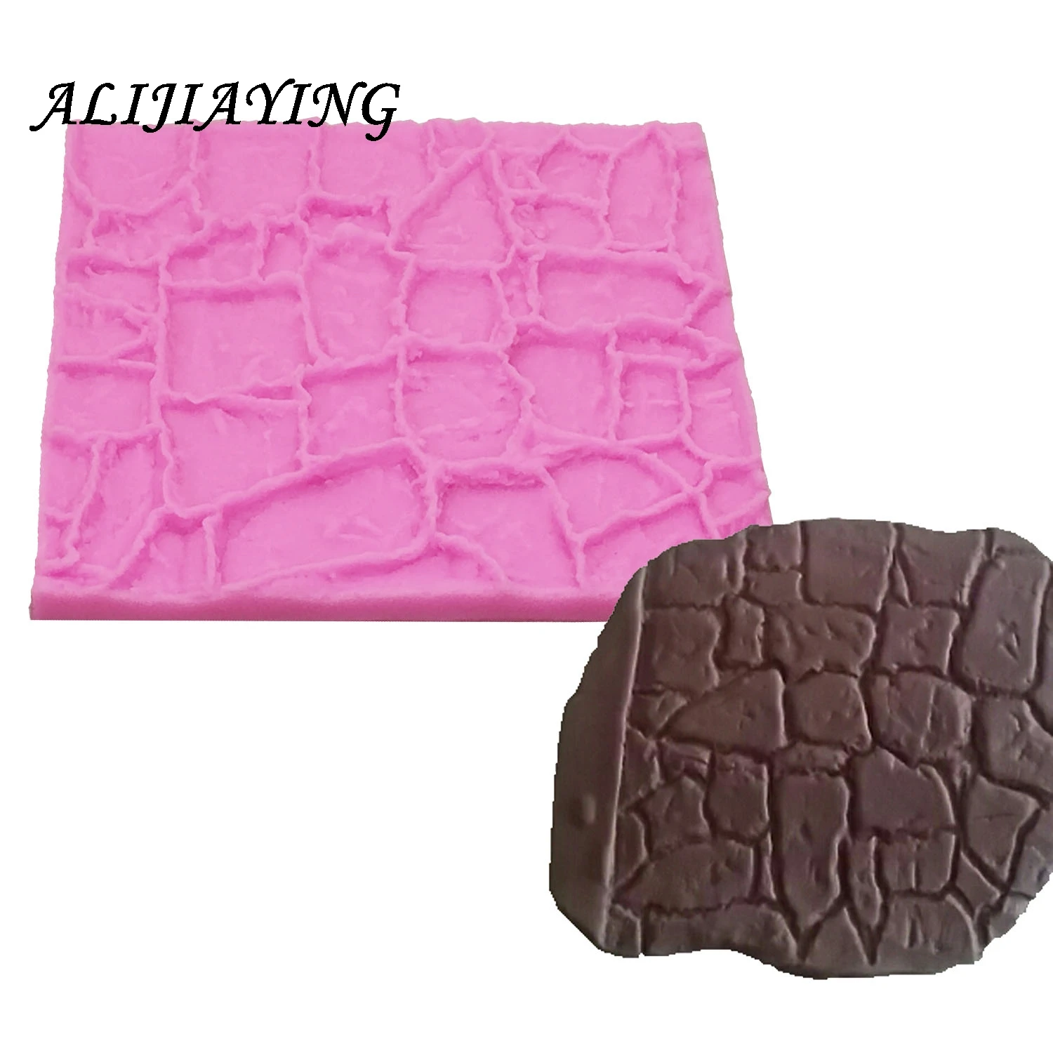 

Stone pattern Sugarcraft Wall Bricks Texture Silicone Mold Fondant Mold Cake Border Decorating Tools Chocolate lace Mold D0663