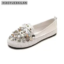 Женская обувь г. Новые модели водонепроницаемая обувь с бантом тонкие туфли женские туфли с закрытым носком на плоской подошве женская обувь мягкая обувь