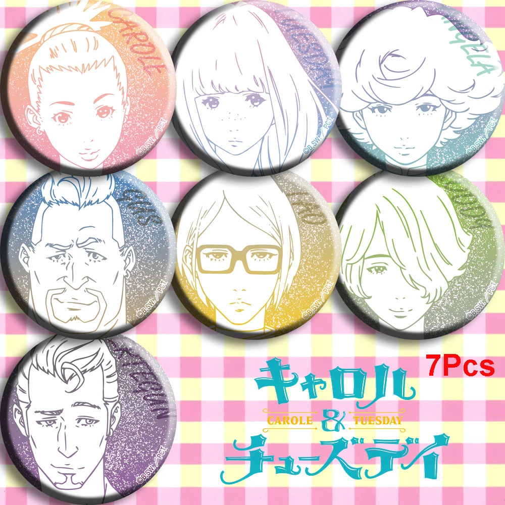 

New Anime CAROLE&TUESDAY Cosplay Badge Cartoon Collection Ita Bag Badge For Backpack Button Brooch Pin Gifts