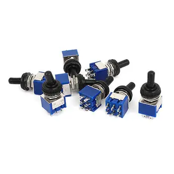 

AC 125V 6A DPDT 3 Position ON-OFF-ON Power Control Toggle Switch Latching 10pcs