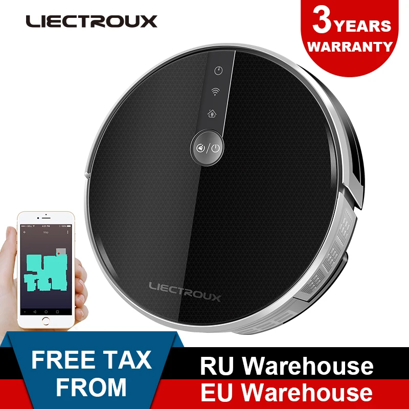 2020 Upgrade LIECTROUX Robotic Staubsauger C30B, Navigation, Speicher, Karte, Wet & WiFi, fernbedienung von telefon, 3000Pa Saug-, wasser tank 2020 Upgrade LIECTROUX Robotic Staubsauger C30B, Navigation, Speicher, Karte, Wet & WiFi, fernbedienung von telefon, 3000Pa Saug-, wasser tank