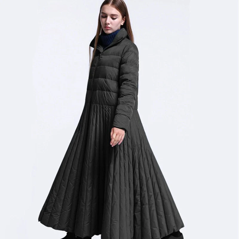 Plus size 6XL Down jackets 2019 new Fashion Women Winter Coat Long Slim Thicken Warm Down Jacket Outwear Parkas Big skirt Down J