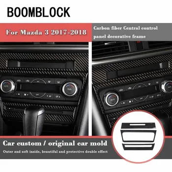 

BOOMBLOCK Black Carbon Fiber Navigation Frame Armrest Box Panel Sticker For Mazda 3 2017-2018 Car Styling Interior Accessories