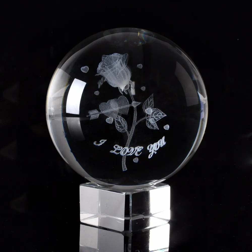 6/8 см прозрачный хрустальный шар 3D лазерной гравировкой балетные костюмы для танцев Стекло декоративный шар Feng Shui Арт Декор Аксессуары миниатюры подарки