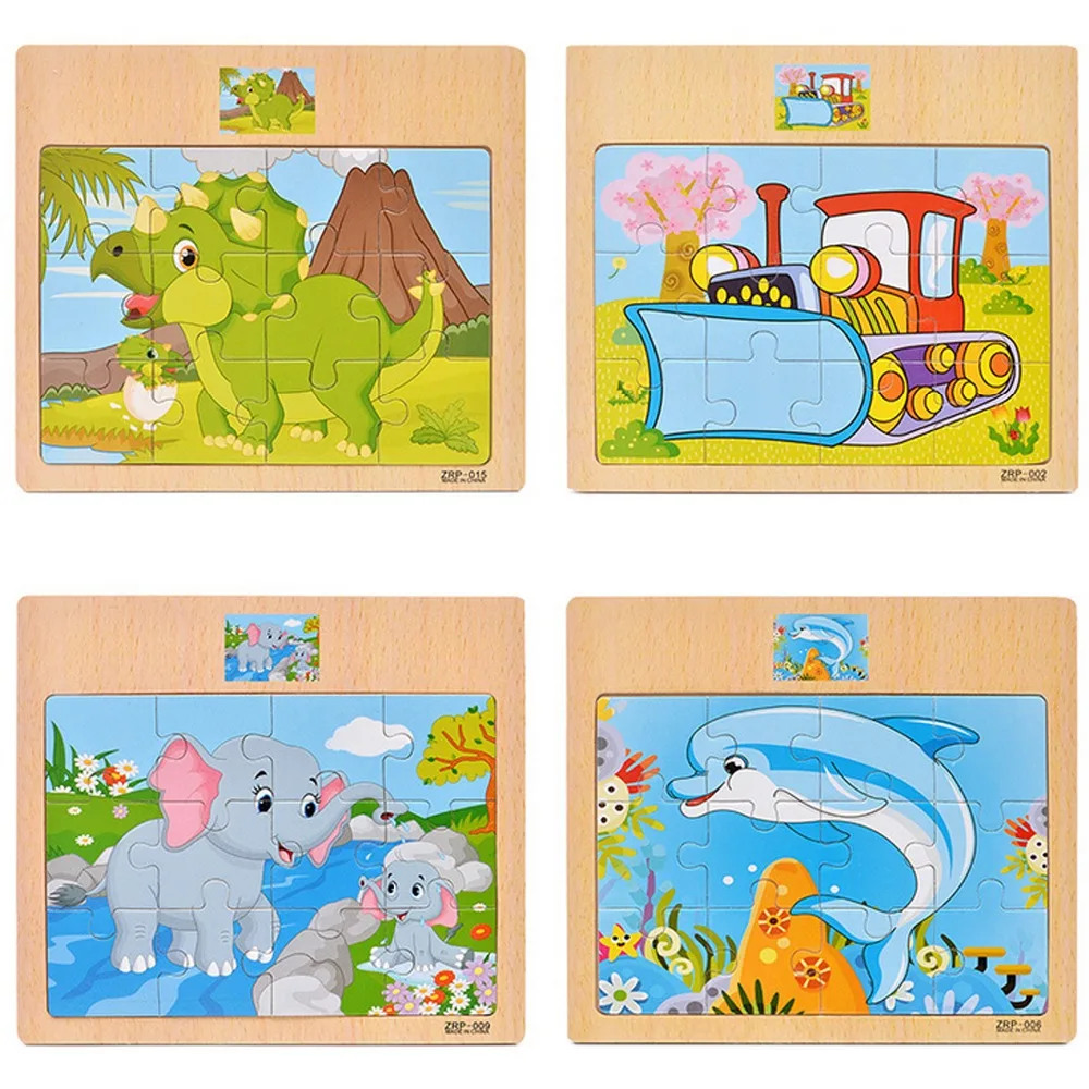 12 Pack Puzzles for Kids Ages 3-8 Toddler Wooden Jigsaw Puzzles 30 Pieces  Children Puzzles Educational Learning Puzzles Toys for Kids Girls and Boys