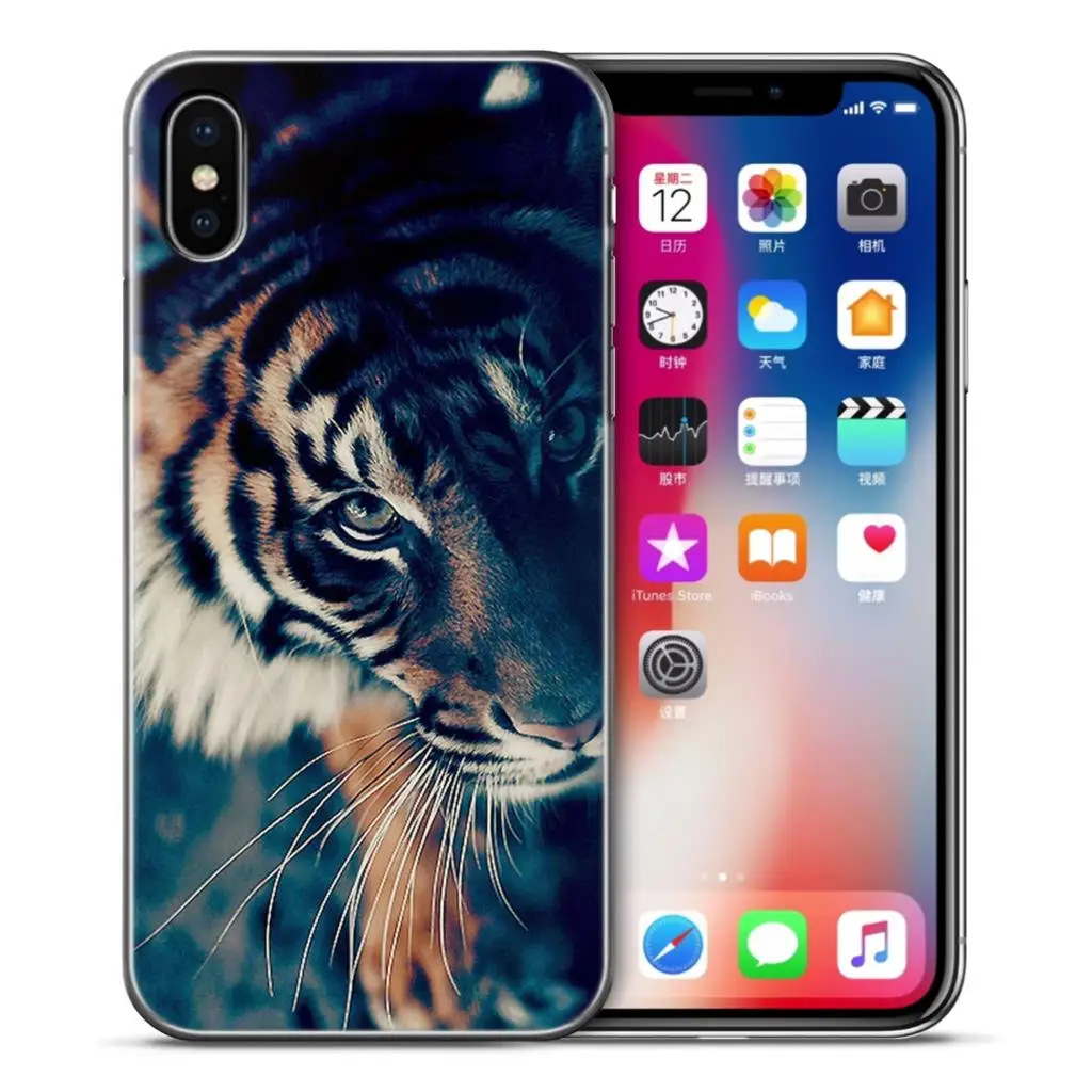 Weldone Тигр Лев чехол для Apple iPhone 7X5 5S 6 6s 8 Plus SE Мягкие силиконовые чехлы телефонов Etui