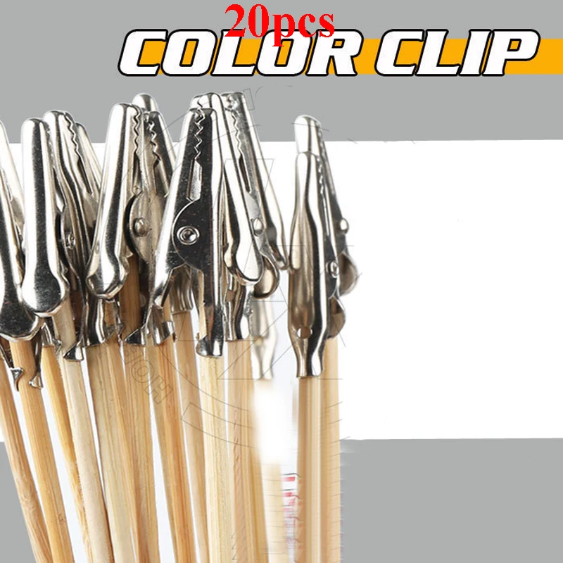 

20Pcs Color Clip Metal Clip Bamboo Stick Color Tools for RC Model Car Spare Parts DIY Tamiya 4WD Racing Car Accessories