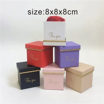 

6pcs/lot Mix-color, Single Rose box wedding party decoration gifts Heart/ Square shape choose,Mother's Day,Valentine's Day gift