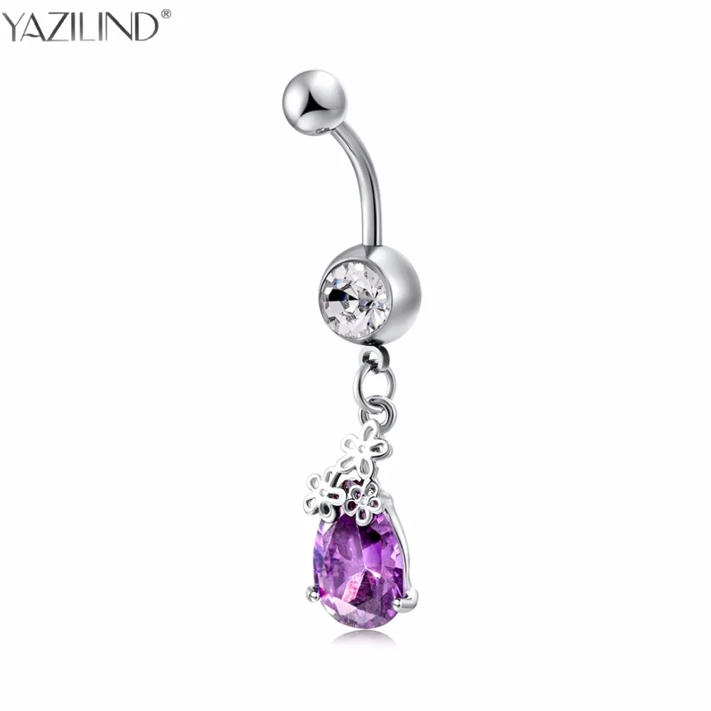 YAZILIND 4 Colors Medical Stainless steel Belly Button Ring Body