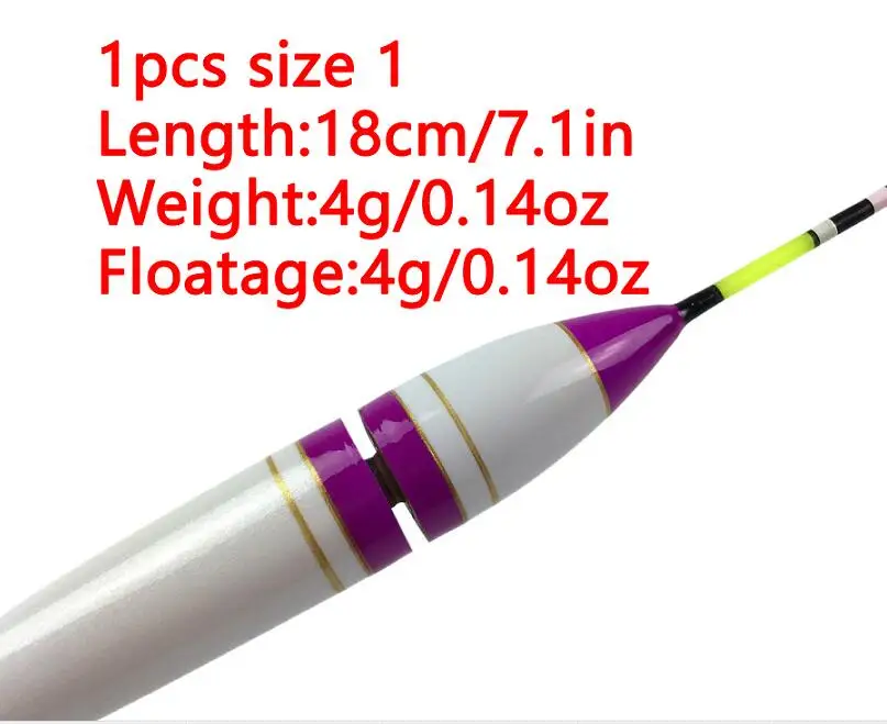 1 шт. 4 г-11 г № 1~ № 3 светодиодный поплавков пробкового дерева освещения электронный Рыбалка поплавок рок морской Световой Glow рыбалка буй рыболовные принадлежности поплавок поплавки для рыбалки - Цвет: 1pcs size 1