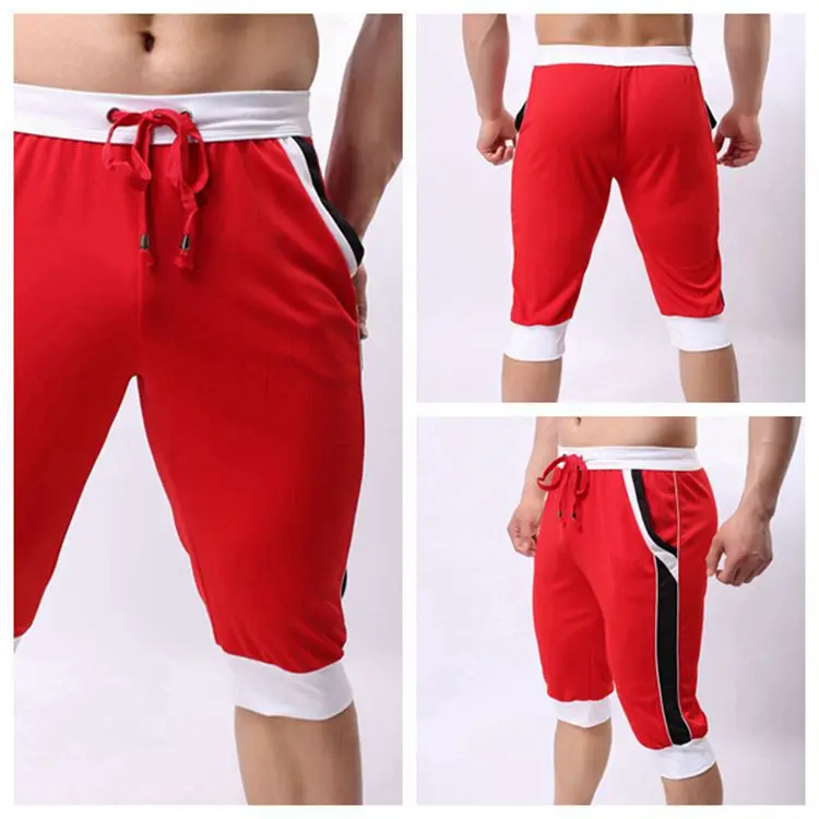 XXL, Брендовые мужские шорты из хлопка пляжные шорты сексуальная одежда Бейсбол Капри дизайнерские шорты новые Мужские Шорты для купания FX1023 - Цвет: Красный
