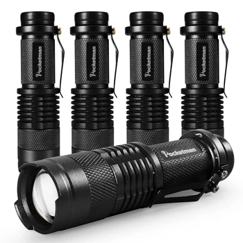 

5 PCS high-quality Mini Black Tactical Flashlight 3000LM LED Flashlight 3 Modes, Zoomable Torch For Emergency Camping Hiking