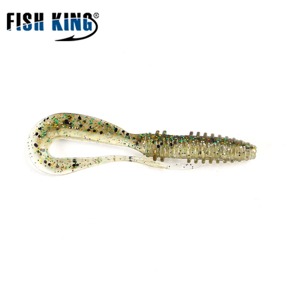  FISH KING Fishing Lure Special Tail Soft Body Lure Bass Bait Fishing Tackle 8pcs Wobbler Shad Worm 