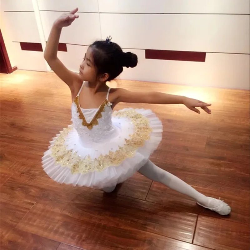 

White Swan Lake Dance Costumes Profession Ballet Tutu Skirt Children Classical Competition Girls Tutus Ballerina Kids