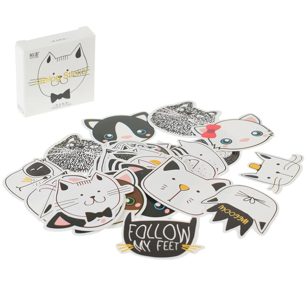 

45 Pcs/box Creative Cute Cat Rabbit Pet Paper Stickers Diary Decor DIY Scrapbooking Sticker Gift For Kids Friends