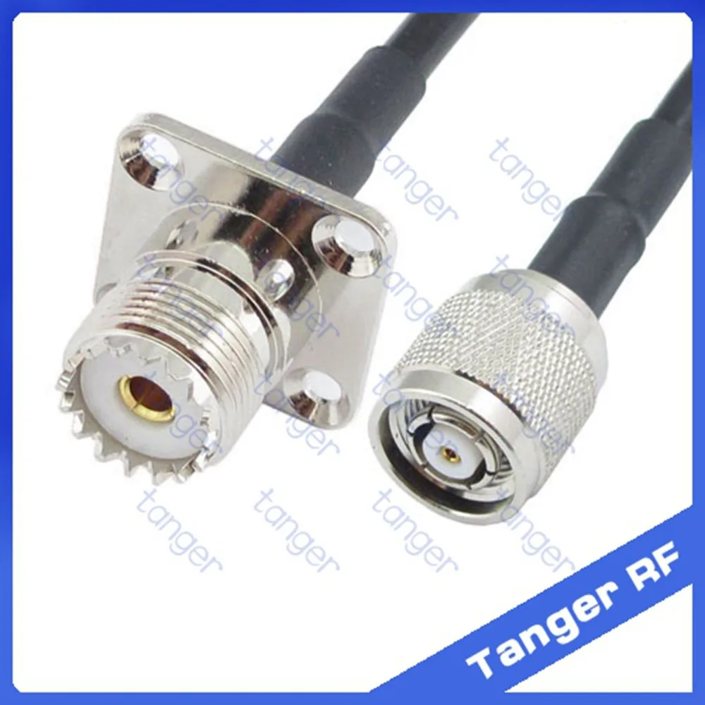 

RP-TNC male connector to UHF female jack SO239 4four hole panel straight RF RG58 Pigtail Jumper Coaxial Cable 20inch 50cm Hot