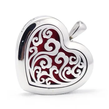 

Heart Shape Stainless Steel Lucky Cloud Design Aromatherapy Aroma Essential Oil Diffuser Necklace Pendant