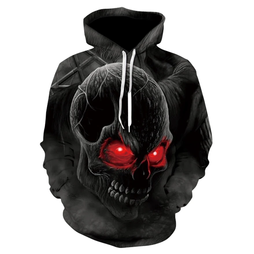 Skull headr Men Hoodies Sweatshirts 3D Printed Funny Hip HOP Hoodies Novelty Streetwear Hooded Autumn Jackets Mlae Tracksuits