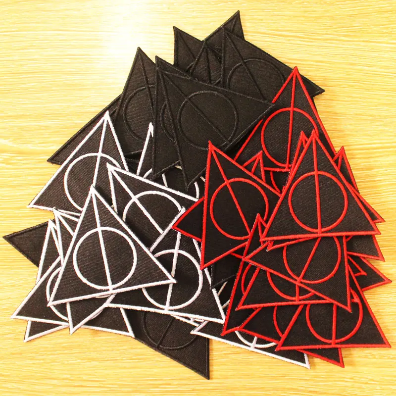 DIY Hook Loop Patch Embroidered Patches For Clothing Boys Deathly Hallows Patch Iron on Patches On Clothes Stripes Applique