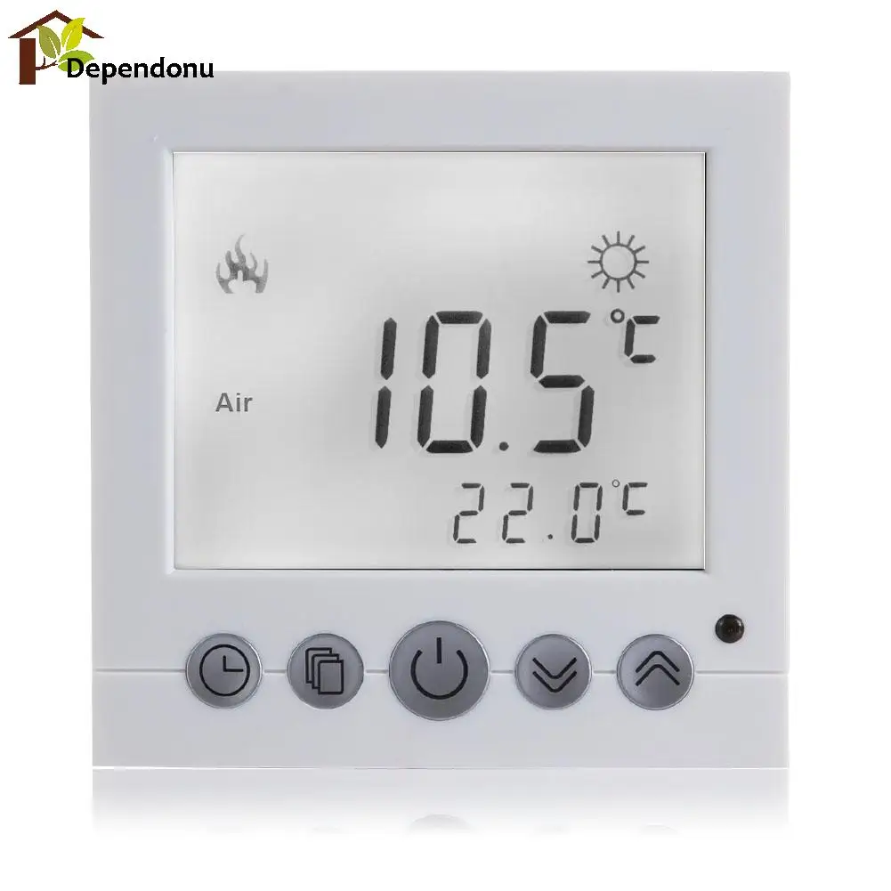 

White Light LCD Display Thermostat Weekly Program Heating Warm Temperature Controller Auto Control With White Backlight