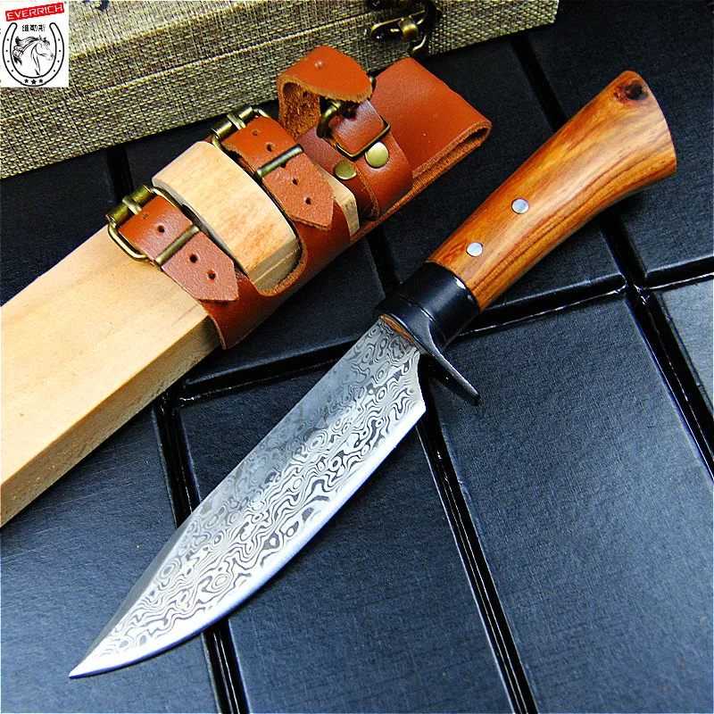 Эверрич китайский Тан D2 стали Открытый dao кованые вручную, нарезанные кухонный нож и нож для мяса и деревянные ножны