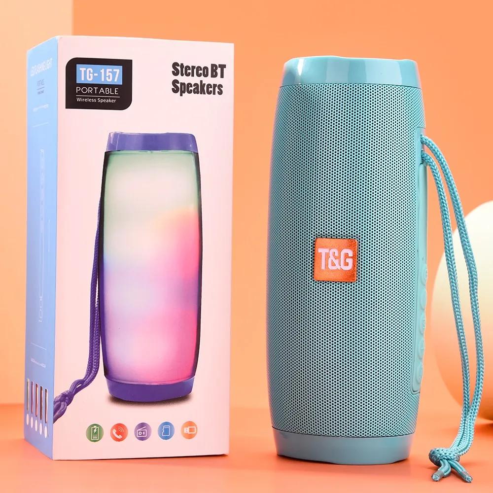 

Wireless Bluetooth Speaker LED Portable Boom Box Outdoor Bass Subwoofer with Mic Support FM Radio TF USB Music Player