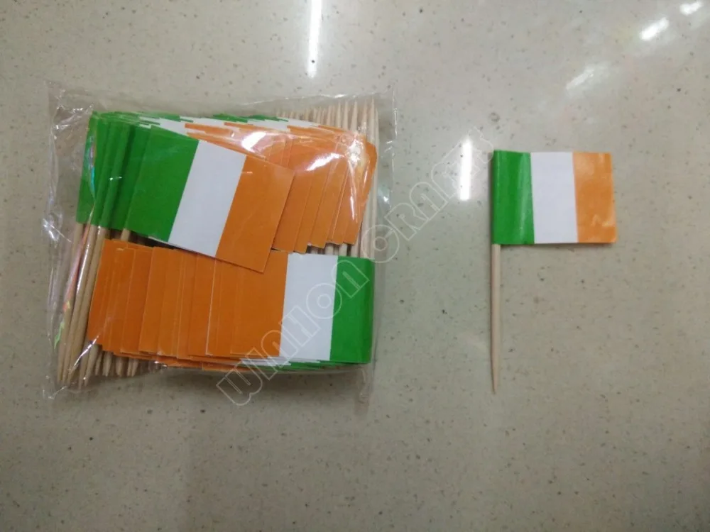 Флаг ирландской зубочистки 500 шт. бумажные пищевые палочки обеденные пирожные