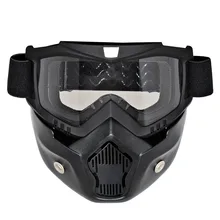 Detachable Motorcycle Goggles Glasses Mask Visor Ski Snowboard Motocross Oculos Gafas for Open Face Motorcycle Half Helmet
