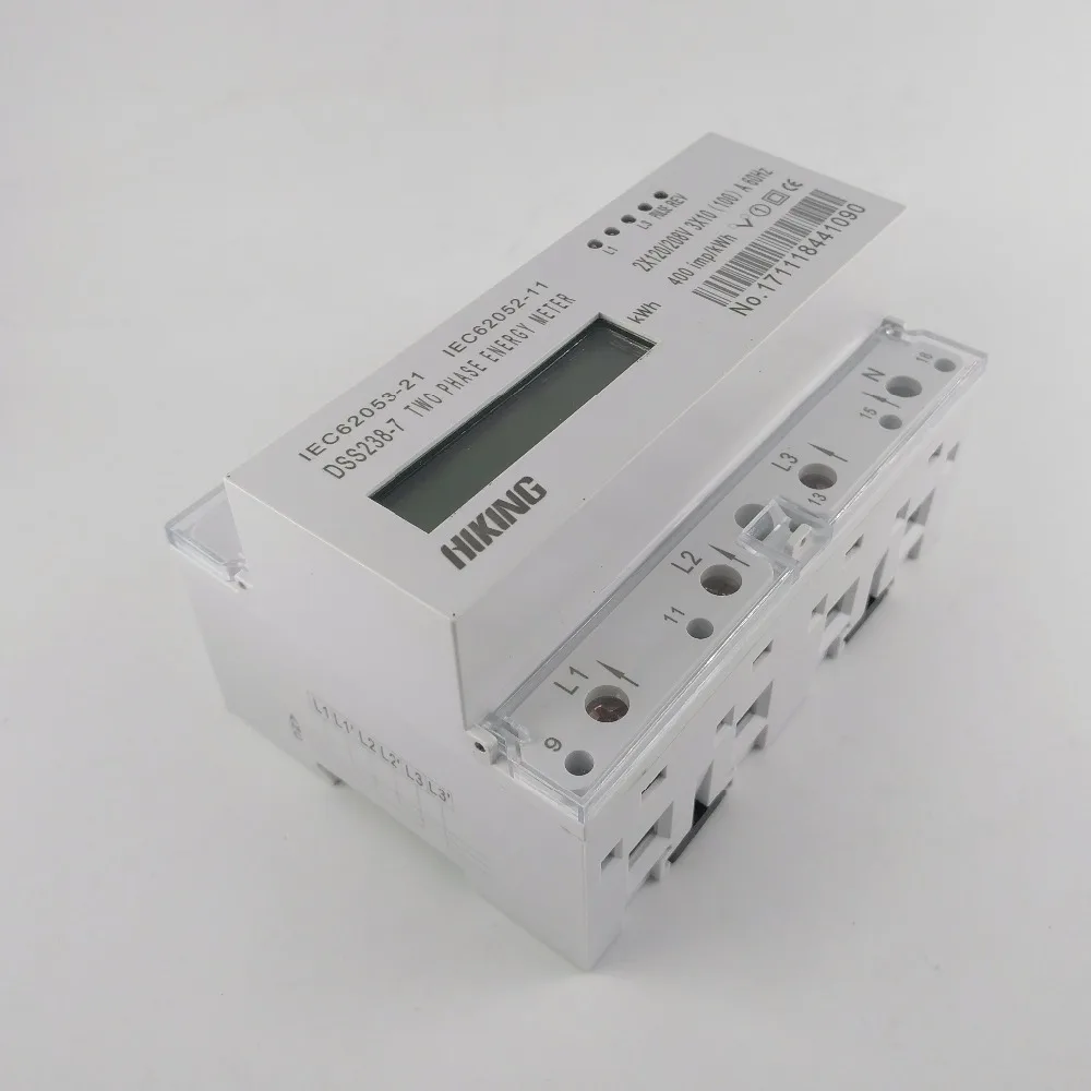 Trifásico do Trilho do Ruído Watt da Hora do Medidor de Energia do Ruído-trilho – 208 60 hz Trifásico Kwh Display Lcd 10 100 um 2*120 v