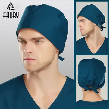 

Hospital Surgical Cap Medical Caps Women Men Design Nurse Caps Uniform Adjustable Cotton Doctor Hats