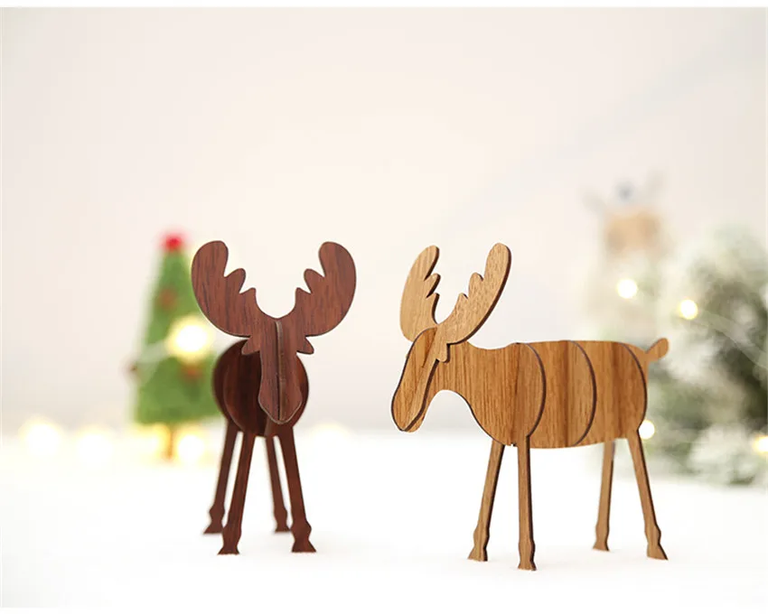 DIY деревянный лось украшения для рождества детские подарки для дома баров торговых центров праздничный кулон
