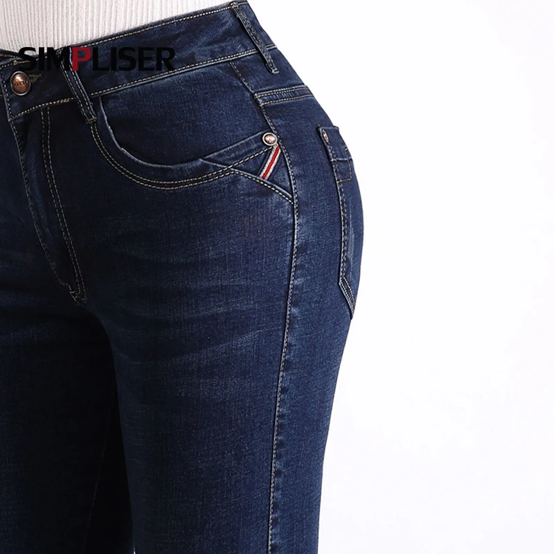 Classic Jeans Women 2018 Winter Straight Mom Jeans Pants Denim Blue Vintage Long Trousers Big Sizes 38 Mid Waist Femme Pantalon