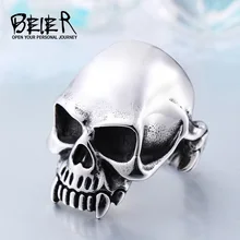 new store 316L Stainless Steel ring top quality new Designed products Man's Vampire Skull Ring Fashion Jewelry BR8-149