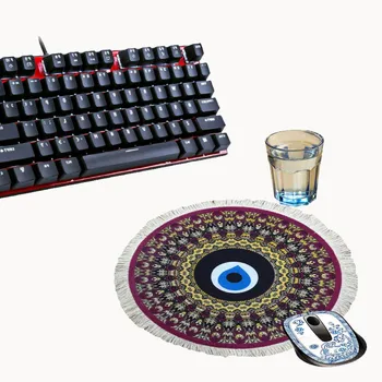 

Round Persian carpet mouse pad laptop pad game desktop decoration washable240X240MM color coaster speed version