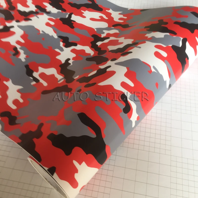 red camo vinyl car wrapping 2