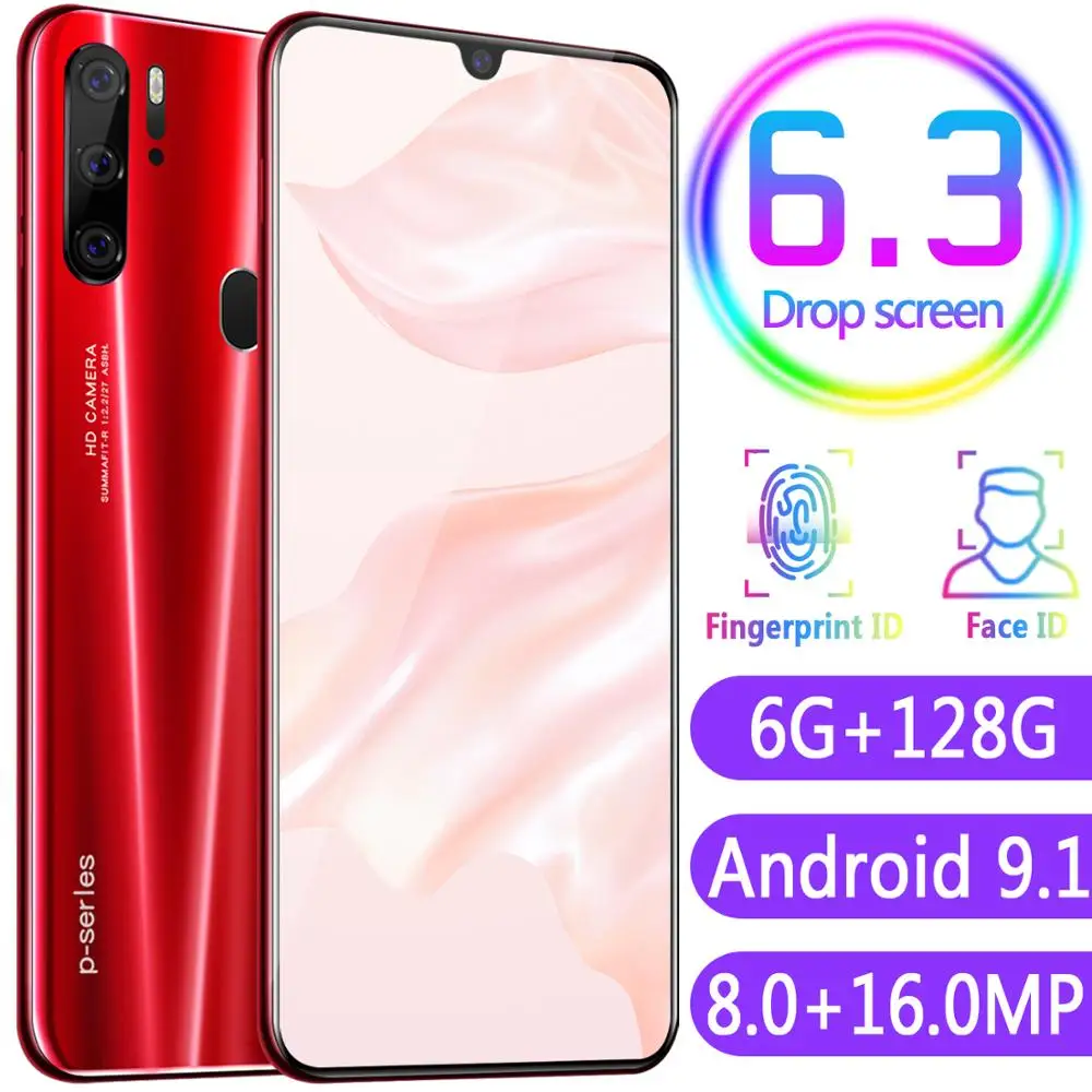

Global Smartphone Mobile Phone 6GB 128GB Octa core 6.3" Full Screen Dual Camera Android 4G 3g Xiaomi Huawei iphone OPPO Vivo LG