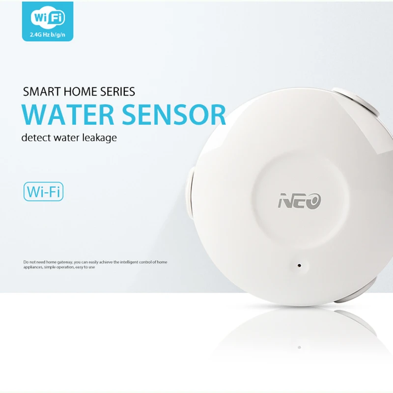 

Neo NAS-WS02W Smart WIFI Water Flood Sensor WI-FI Water Leakage Detector App Notification Alerts Leak Water Sensor Alarm Home