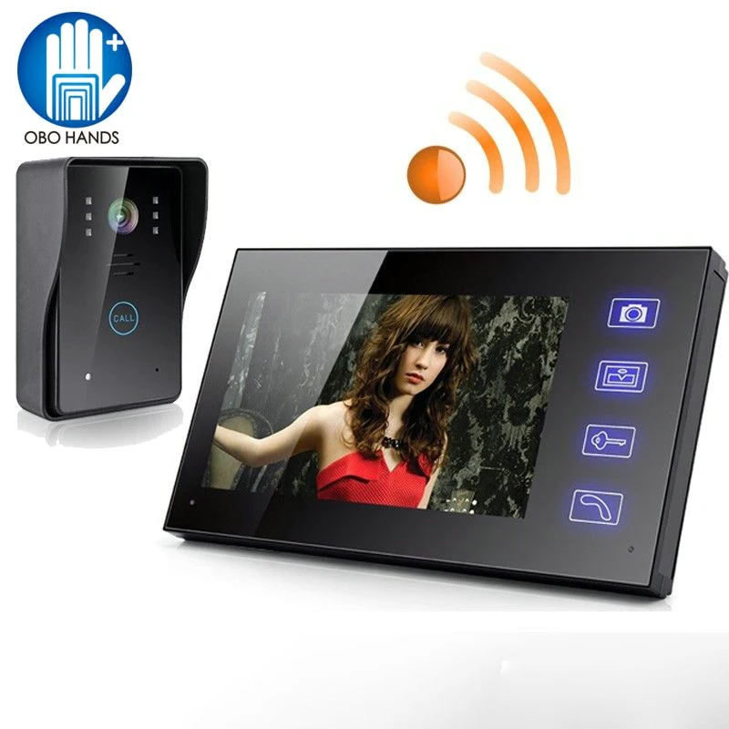 

7" Wireless Video Doorbell Video HD Smart Villa Building Intercom Monitor Electronic Access Control for Home/Apartment 806MJW11